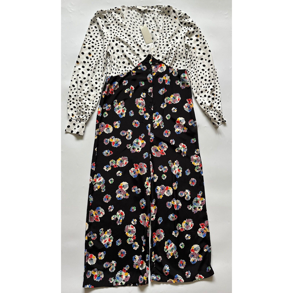 Never Fully Dress Multi Cover Viscose Cropped Jumpsuit Size 8 - Picture 1 of 6